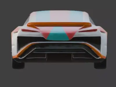 Experimental Colorway Car Concept Low-poly 3D model