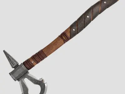 iron ax Low-poly 3D model
