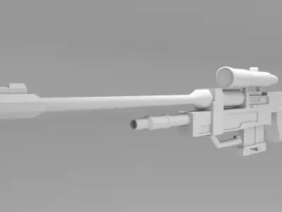 Snipper gun with scope Low-poly 3D model