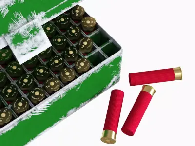 Patrons bullets Box scratched Round ammo 3D model