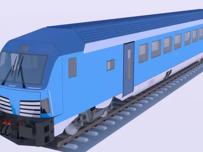 Siemens locomotive and driving coaches 3D Model Pack