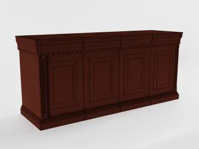 Victorian Shop Counter Low-poly 3D model
