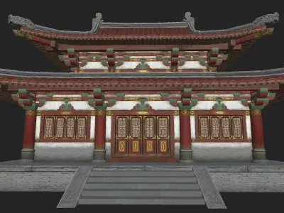 Chinese Temple Low-poly 3D model