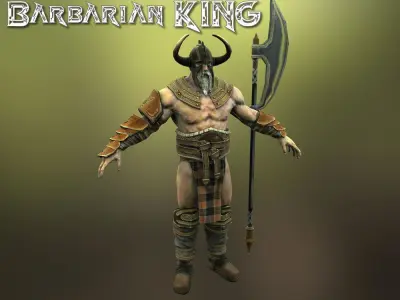 Barbarian KING Low-poly 3D model