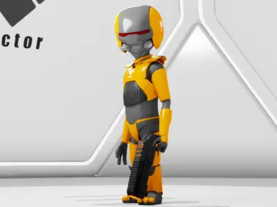 Alien trooper rigged character 3D model purchase