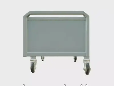 Ergonomic Aviation Grey Field Cart with LED Low-poly 3D model