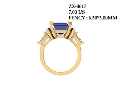 Emerald Solitaire Ring 3D print model 56