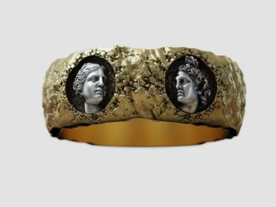 Wedding pair rings greek sculptures antique 3D print model