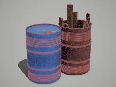 Oil Barrels 3D model