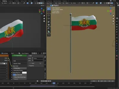 Animated Bulgaria Flags 3D model