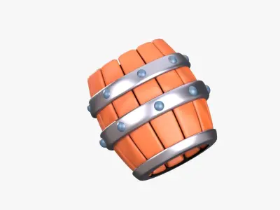 Wooden Barrel 3D Illustration 3D model