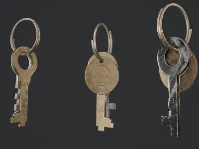 Vintage Keys Low-poly 3D model