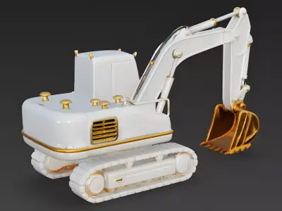 Ivory Elite Gilded Excavator 3D Model Low-poly 3D model