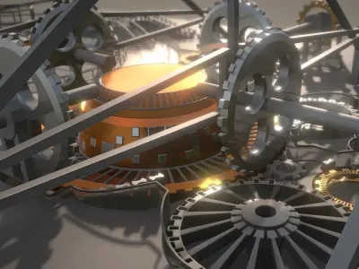Mechanical City 0-15 Free low-poly 3D model