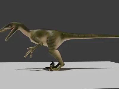 Raptor 3D Model Fully Rigged Free low-poly 3D model
