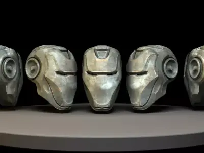 iron man robot helmet style for game character 3D model