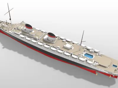 SS Rex ocean liner full hull and waterline printable model  3D print model