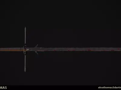 Zweihander Two handed Sword  Low-poly 3D model
