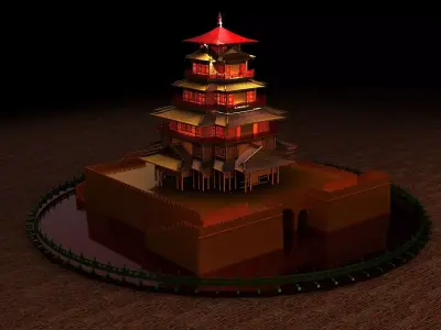 Chinese ancient house  3D model shop