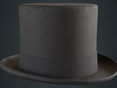 Top Hat 2B Low-poly 3D model
