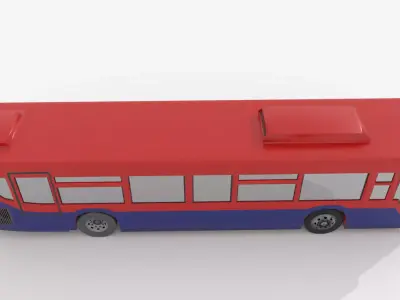 Single Decker Bus BLEND-OBJ-FBX-DAE-GLB 3D model