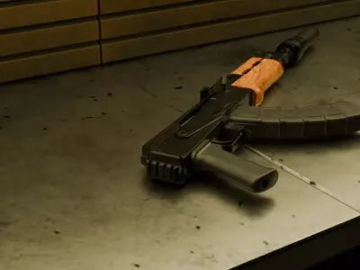 AK 1913 Rear Stock Adapter Low-poly 3D model