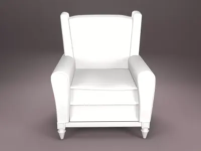 Classic Upholstered Armchair  High-Quality Furniture 3D Model Low-poly 3D model
