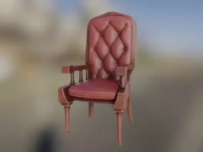 Wizard Chair 3D model Low-poly 3D model