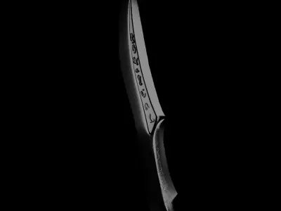 elven sword low-poly game ready PBR Free low-poly 3D model