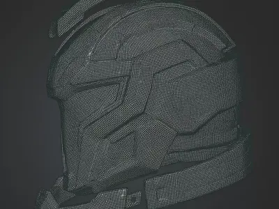 Void Templar Helmet Futuristic 3D Printable Armor 3D model