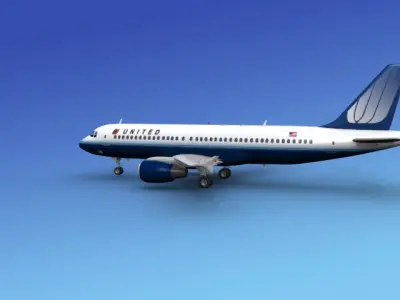Airbus A320 United Airlines 2 3D model