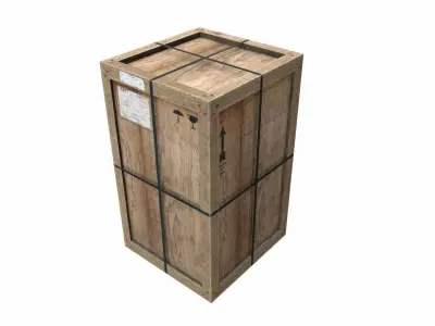 Old Wooden Cargo Crate 13 PBR Low-poly 3D model