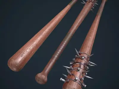 Game Ready Baseball bat Melee weapon pack Low-poly 3D model