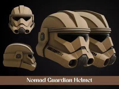 Stylized Desert Rebel Warrior Helmet - Ash Dune Fighter 3D print model