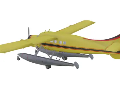 de Havilland Canada DHC-3 Otter Amphibian Low-poly 3D model