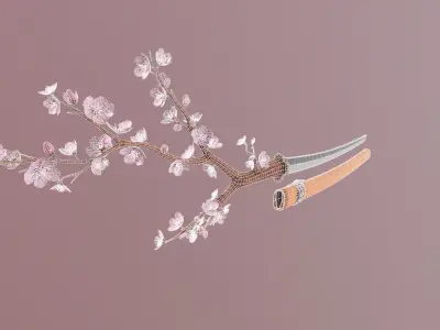 Katana Sakura Free low-poly 3D model