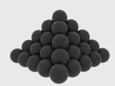 Cannonball pyramid of balls Low-poly 3D model