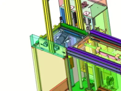 PCB Magazine SMT Loader and Unloader with Auto Pick and Place 3D model