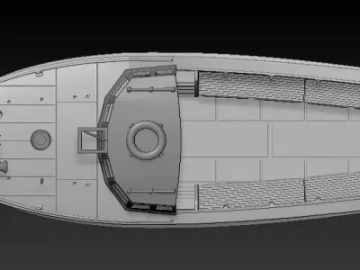 WW2 German Transportation Boat for 3d Printing 3D print model