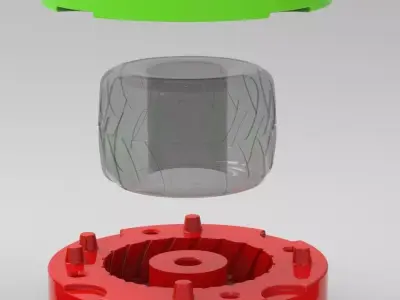 Mold for diecast Monster Jam tire 1 Scale 1 to 25 3D print model