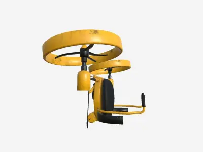 Jetpack Electric B04 Yellow  - SciFi Character Design Low-poly 3D model