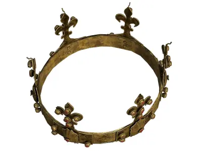 Old Medival Crown LowPoly PBR Low-poly 3D model