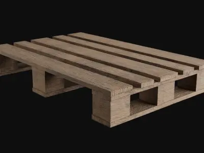 Low-Poly Wooden Shipping Pallets  Low-poly 3D model