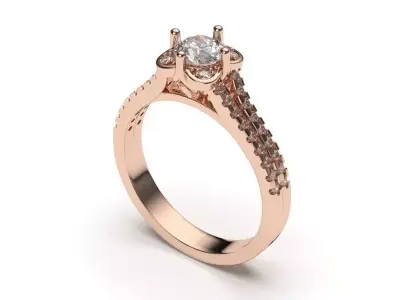 solitaire with ring sizes  8 part S46 3D print model