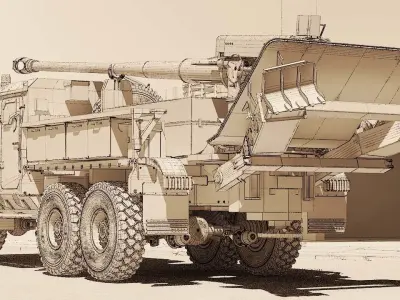 Howitzer Bogdana 2C22 3D model