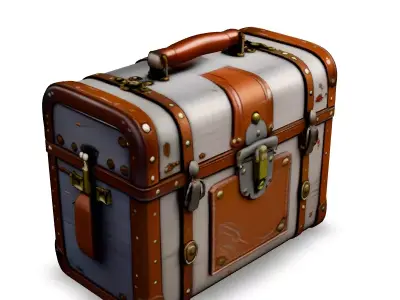 Vintage Travel Trunk 3D Model Low-poly 3D model