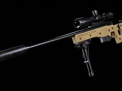 Arctic Warfare Magnum - AWP L96A1 Low-poly 3D model