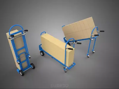 3 IN 1 CONVERTIBLE TROLLEY CART DOLLY HAND TRUCK CARDBOARD BOXES 3D model