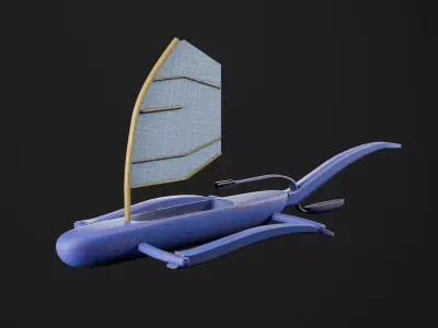 Futuristic Watercraft Game Ready Asset Low-poly 3D model