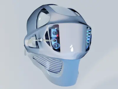 Cyborg Helmet Low-poly 3D model